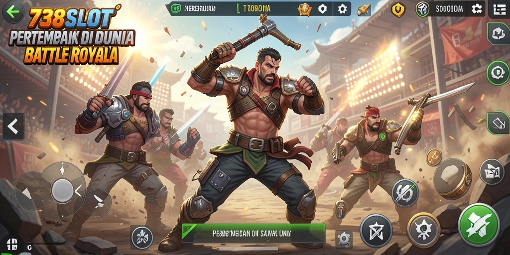 Gameplay intens di dalam arena pertempuran 738SLOT.