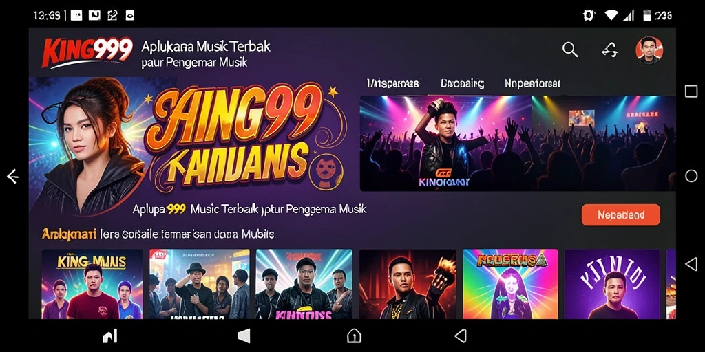 Tampilan gameplay KING999 dengan berbagai lagu dan fitur menarik.