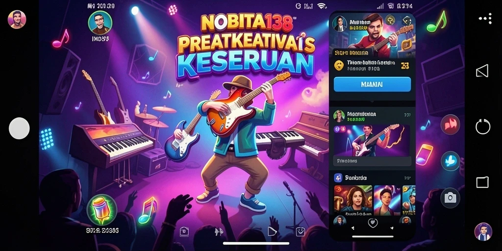 Tampilan utama NOBITA138 menampilkan berbagai pilihan lagu dan mode permainan musik.