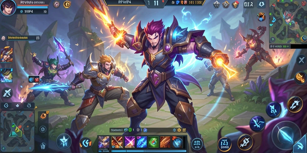 Tampilan action seru dalam gameplay RPVIP4 MOBA.