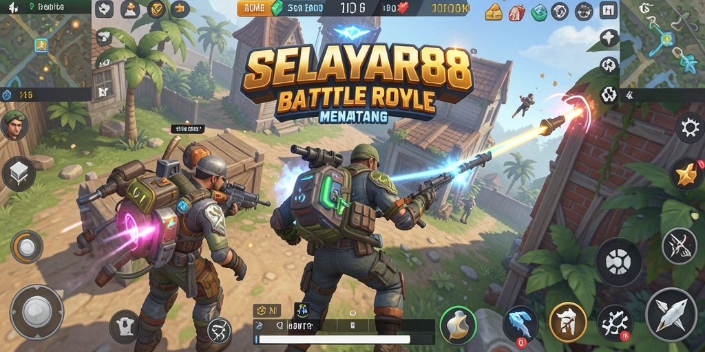 Tampilan gameplay mendebarkan dalam SELAYAR88 yang penuh aksi Battle Royale.
