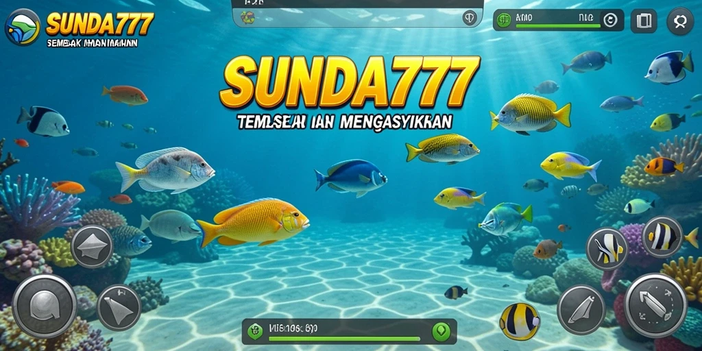 Tampilan gameplay SUNDA777 saat menembak ikan di layar.