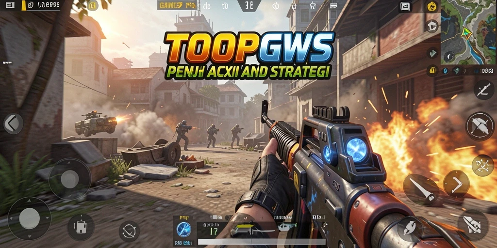 Tangkapan layar TOOPGWS menampilkan pertempuran FPS yang mendebarkan.