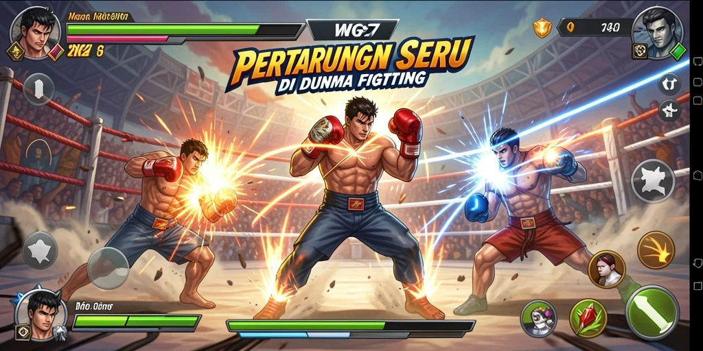 Gambaran aksi seru dalam permainan Fighting WG87.